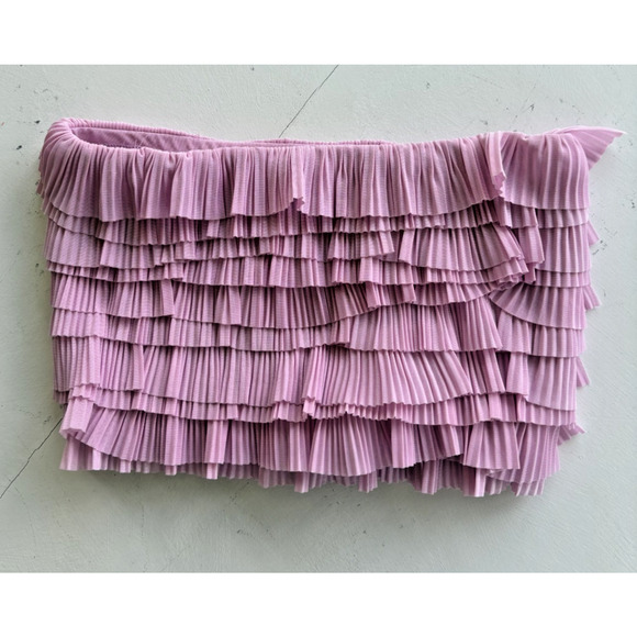 Mable Tulle Ruffle Tube Top Small Valentines Pink - Picture 1 of 3